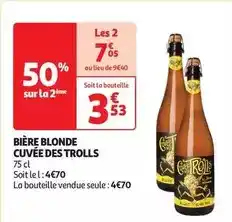 Auchan Bière blonde cuvée des trolls offre