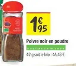 Les Comptoirs de la Bio Poivre noir en poudre offre