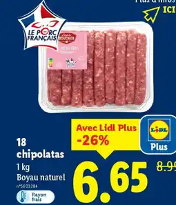 Lidl 18 chipolatas offre