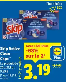 Lidl SKIP Active Clean Caps offre