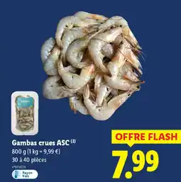 Lidl Gambas crues ASC offre