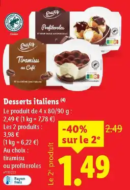 Lidl ENVIA Desserts italiens offre