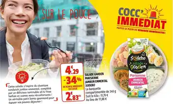 Coccimarket Salade Garden Parisienne Jambon Emmental Sodebo offre