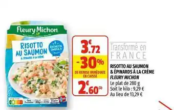 Coccimarket Risotto Au Saumon & épinards à La Crème Fleury Michon offre