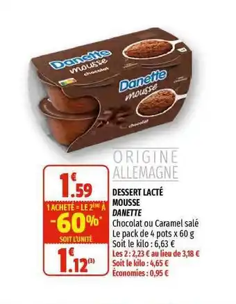 Coccimarket Dessert Lacté Danette offre