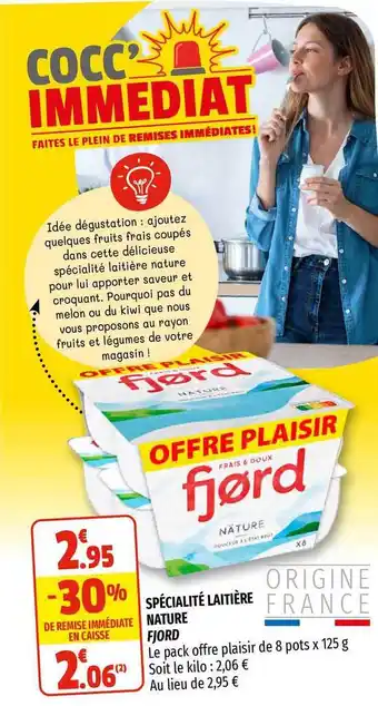 Coccimarket Spécialité Laitière Nature Fjord offre