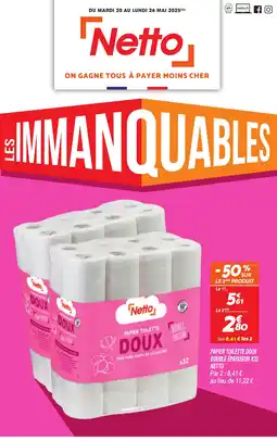 Netto Papier toilette doux double épaisseur x32 offre
