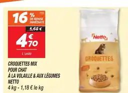 Netto Croquettes mix pour chat à la volaille & aux légumes offre