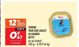 Netto Terrine pour chat adulte au saumon offre