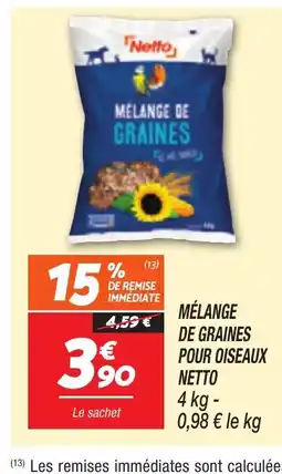 Netto Mélange de graines pour oiseaux offre