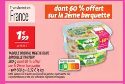 Netto Taboulé oriental menthe olive bonduelle traiteur offre