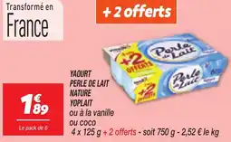 Netto Yaourt perle de lait nature offre