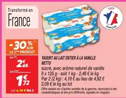 Netto Yaourt au lait entier à la vanille netto offre