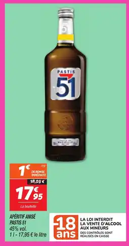 Netto PASTIS 51 Apéritif anisé offre