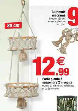 Bazarland Porte plante à suspendre 2 niveaux offre
