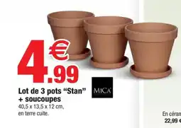 Bazarland Lot de 3 pots Stan offre