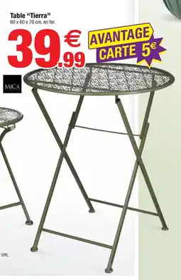 Bazarland Table Tierra offre