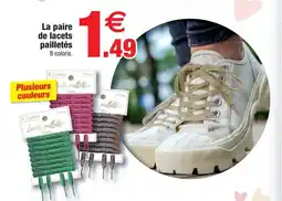 Bazarland La paire de lacets pailletés offre