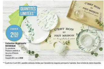 Géant Casino Collection De Vaisselle Botanique offre