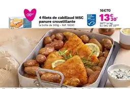 Picard 4 filets de cabillaud MSC panure croustillante offre
