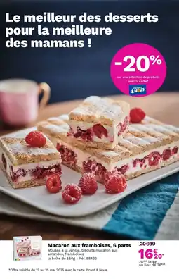 Picard Macaron aux framboises, 6 parts offre