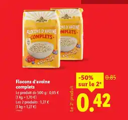 Lidl Flocons d'avoine complets offre