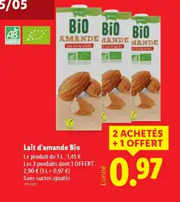 Lidl Lait d'amande Bio offre