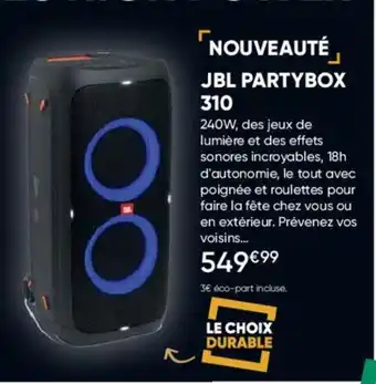 Fnac JBL Partybox 310 offre