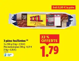 Lidl 3 pâtes feuilletées offre
