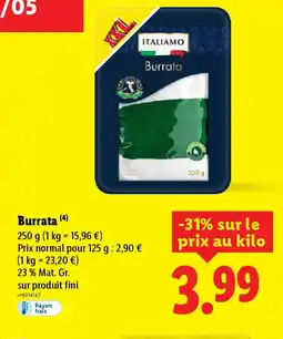 Lidl Burrata offre