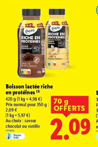 Lidl Boisson lactée riche en protéines offre