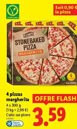 Lidl 4 pizzas margherita offre