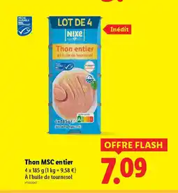 Lidl Thon MSC entier offre