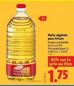 Lidl Huile végétale pour friture offre