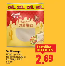 Lidl Tortilla wraps offre