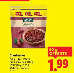 Lidl Cranberries offre