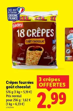 Lidl Crêpes fourrées goût chocolat offre