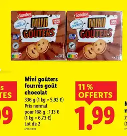 Lidl Mini goûters fourrés goût chocolat offre