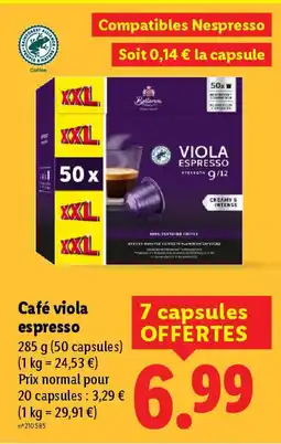Lidl Café viola espresso offre