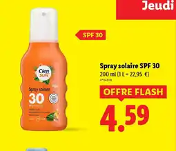 Lidl Spray solaire SPF 30 offre