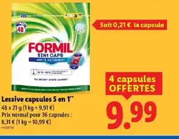 Lidl Lessive capsules 5 en 1 offre