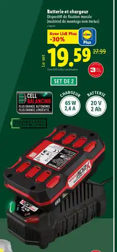 Lidl Batterie et chargeur offre