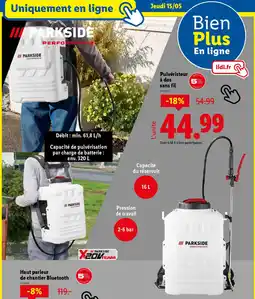 Lidl PARKSIDE Pulvéristeur à dos sans fil offre
