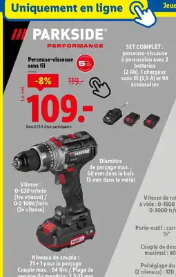 Lidl PARKSIDE Perceuse-visseuse sans fil offre