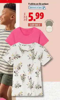 Lidl T-shirts en lin enfant offre