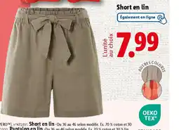 Lidl Short en lin offre