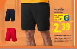 Lidl Short technique offre