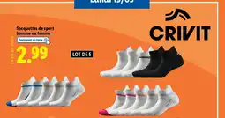 Lidl CRIVIT Socquettes de sport homme ou femme offre