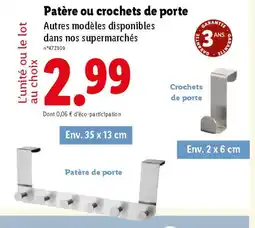 Lidl Patère ou crochets de porte offre