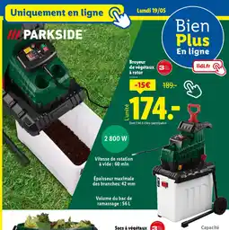 Lidl PARKSIDE Broyeur de végétaux à rotor offre